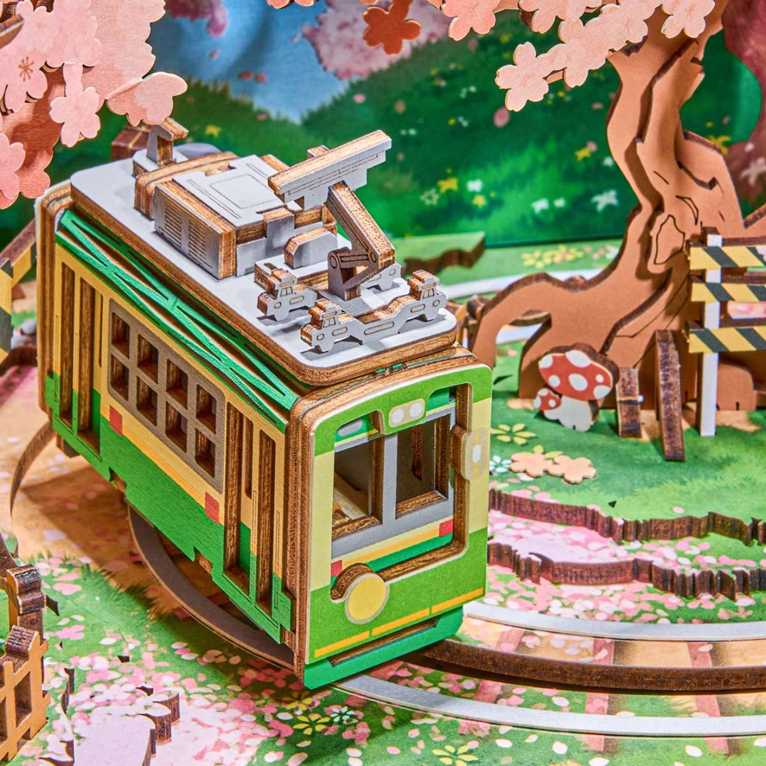 Retro telewizor z duszą – Drewniany Zestaw Puzzle 3D - Sakura Dream Tour | Rolife