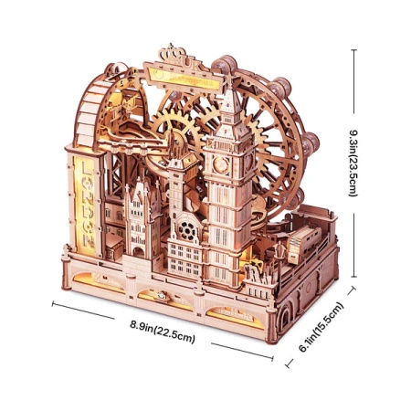 Tor Kulkowy Londyn Marble Travel – Puzzle 3D ROKR z LED (431 el.)