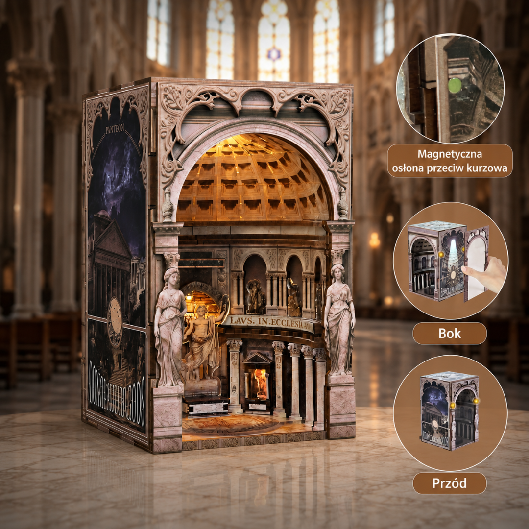 Strażnicy w kamieniu – Pantheon – DIY Book Nook Minicity | Puzzle 3D Prezent