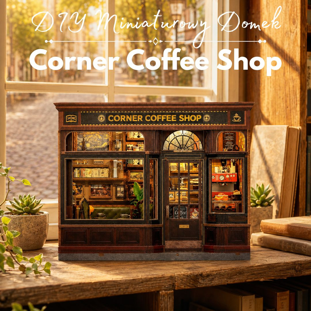 DIY Miniaturowy Domek - Corner Coffee Shop | Cutebee – pomysł na prezent