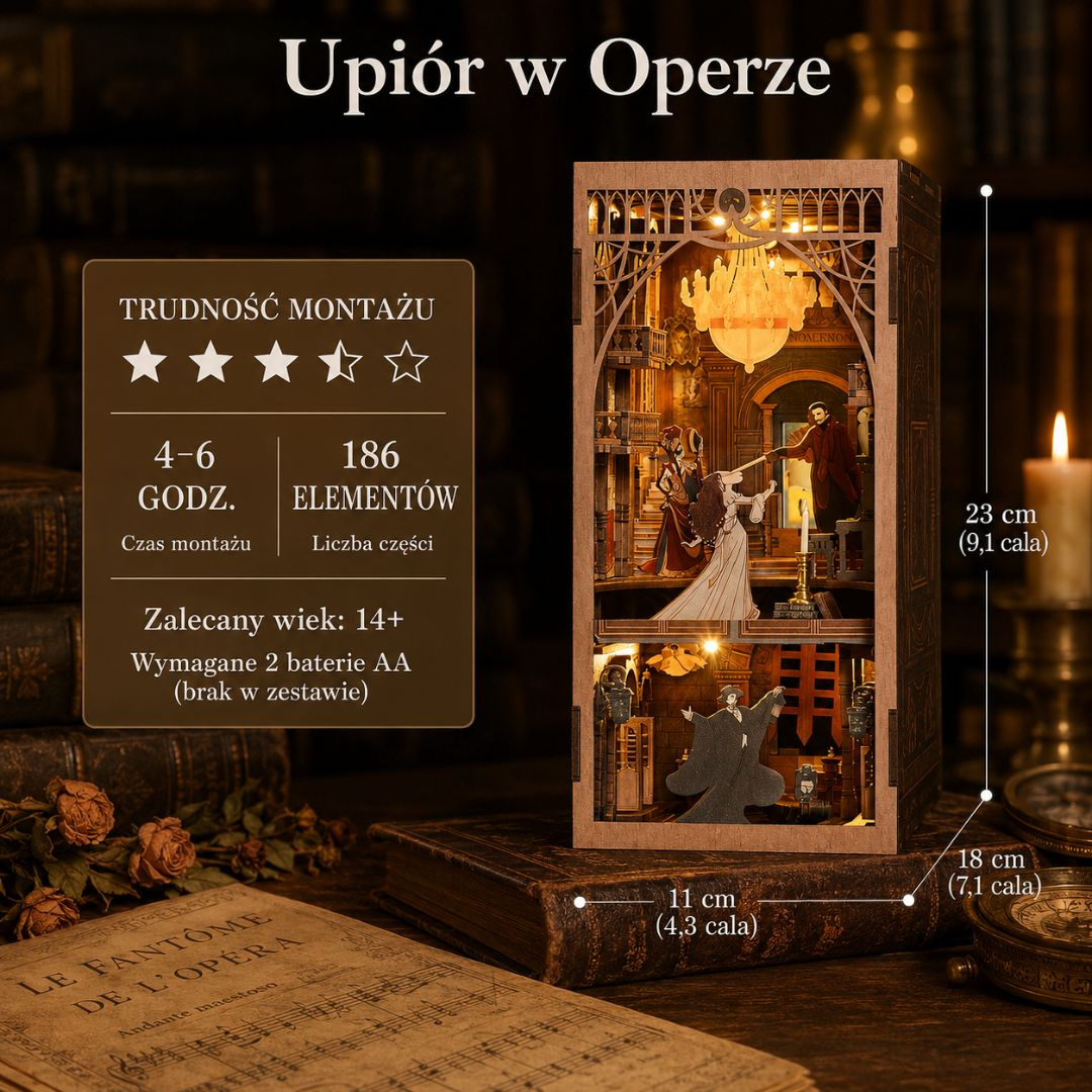 Book Nook DIY MiniCity – Phantom of The Opera – wymiary modelu