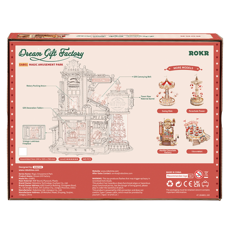 Dream Gift Factory – Puzzle 3D ROKR, świąteczna pozytywka (449 el.)