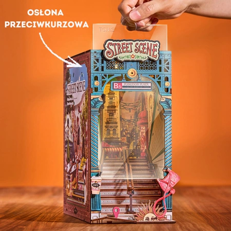 Book Nook Street Scene – urokliwa uliczka z lampami LED