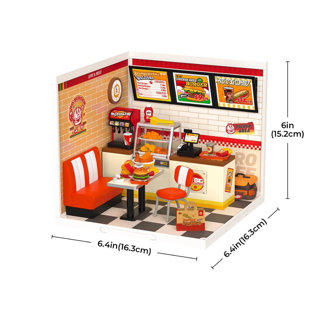 Mini Domek 3D - Yum Yum Burgers | Rolife – wymiary modelu