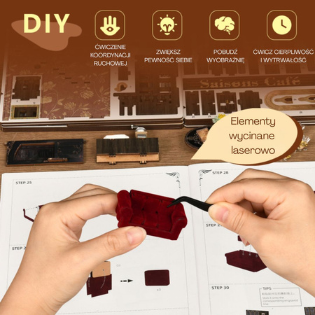 MiniCity DIY – Book Nook „Saisons Café” Kawiarnia z LED