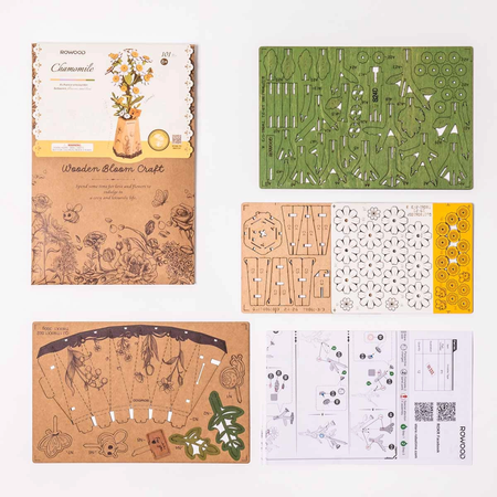 Drewniany Zestaw Puzzle 3D - Rumianek | Robotime