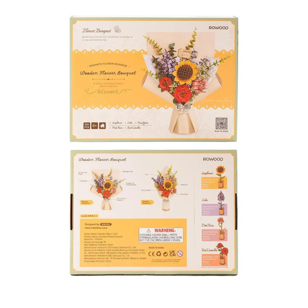 Drewniane Puzzle 3D Bukiet Kwiatów – Flower Bouquet | Model DIY Robotime