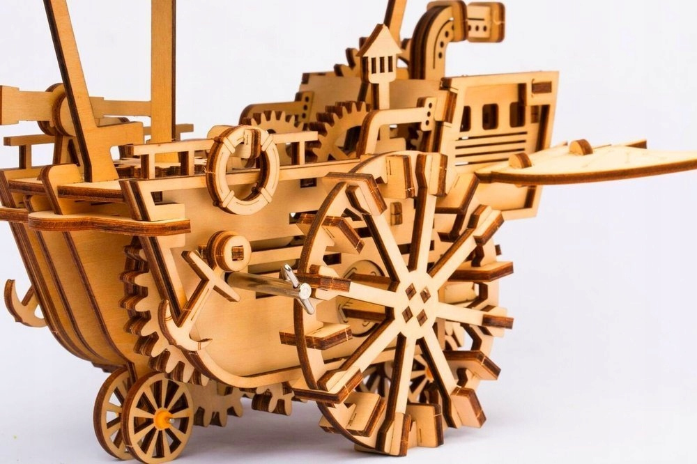 Gondola i konstrukcja sterowca – Drewniany Zestaw Puzzle 3d - Sterowiec | Robotime