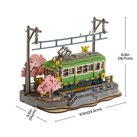 Drewniane Puzzle 3D Tramwaj – Sakura Journey Japonia | Model DIY Robotime