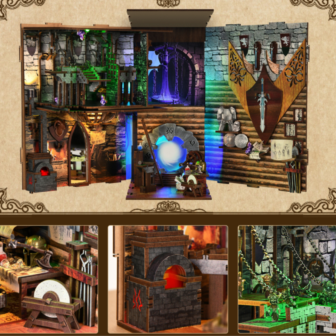 Godziny relaksu przy składaniu – Blade and Magic Minicity DIY Book Nook – Puzzle 3D Prezent