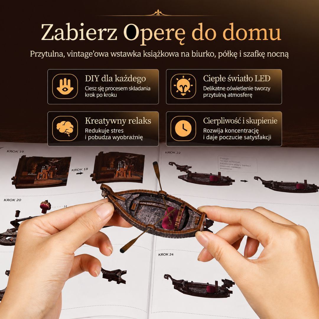 Phantom of The Opera Max Minicity DIY Book Nook – Puzzle 3D Prezent – instrukcja krok po kroku