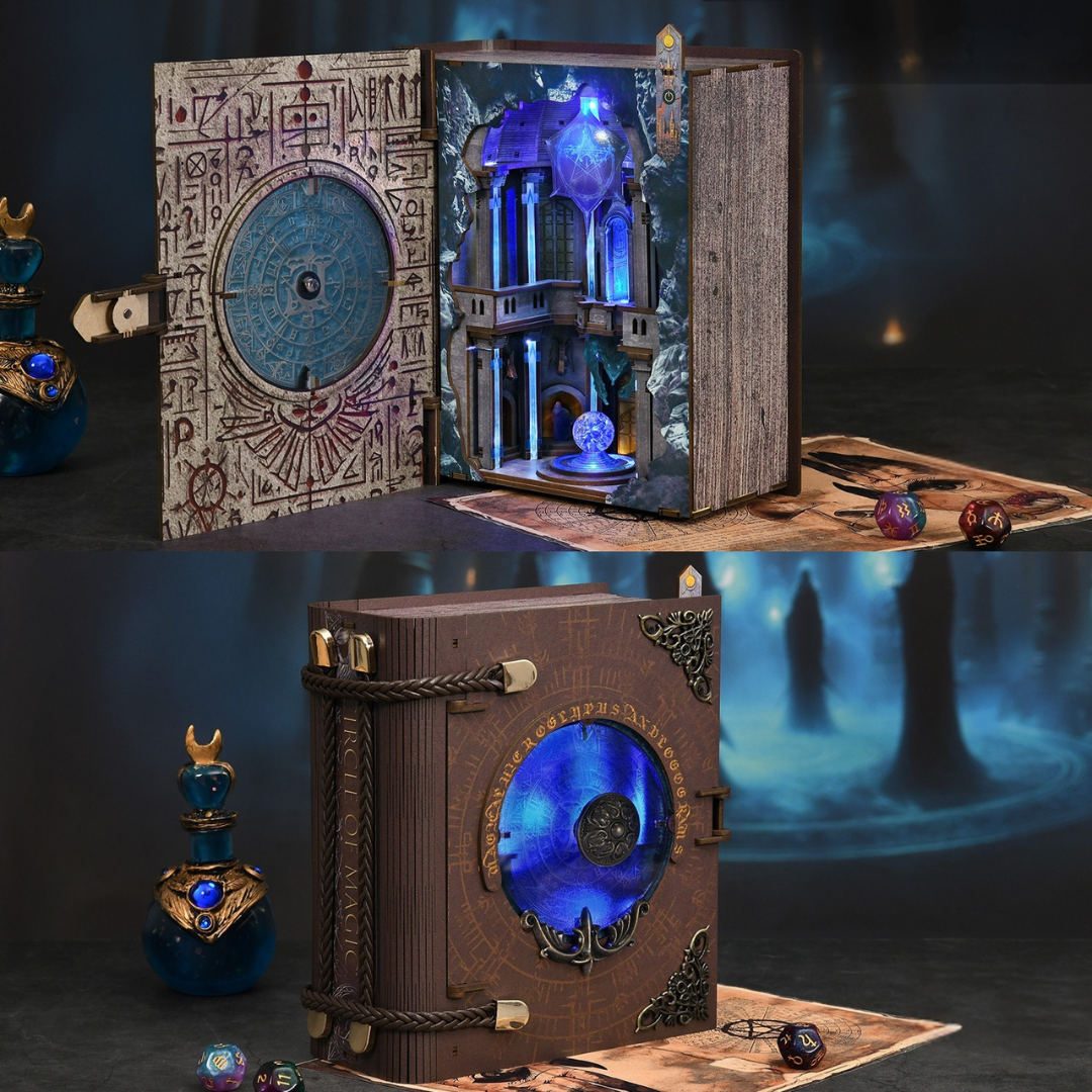 Efekt wow w biblioteczce – Circle of Magic Minicity DIY Book Nook – Puzzle 3D Prezent