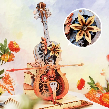 Wiolonczela Grająca – Puzzle 3D ROKR z Pozytywką