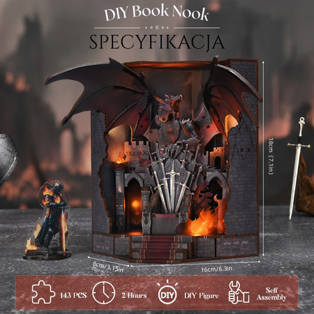 DIY Book Nook - Throne of Blades | Minicity Miniaturowy Domek