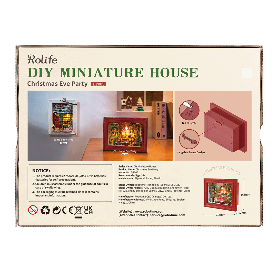 Mini Domek 3D - Christmas Eve Party | Rolife – wymiary modelu