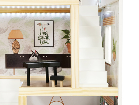 Domek dla lalek drewniany LULILO FLORO boho LED 78cm