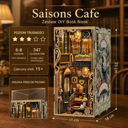 MiniCity DIY – Book Nook „Saisons Café” Kawiarnia z LED