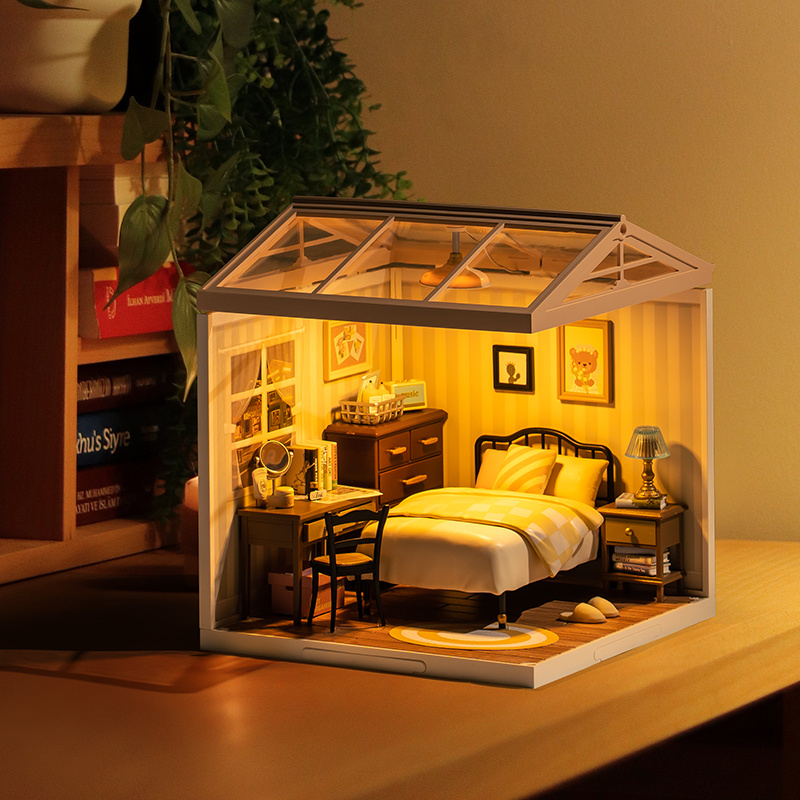 Mini Domek 3d - Sypialnia | Rolife – oświetlenie LED po zmroku