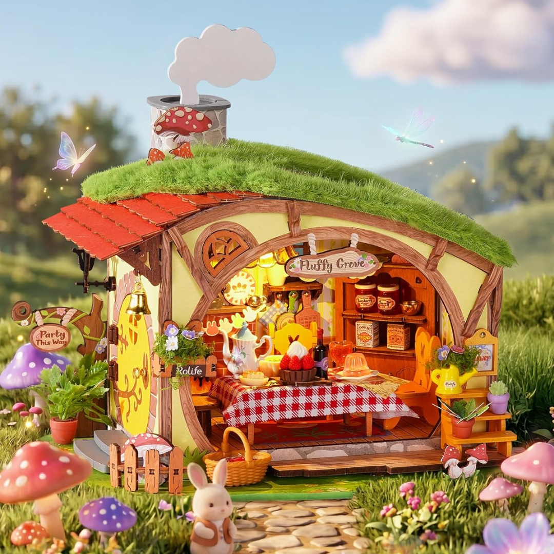 Mini Domek 3D - Fluffy Grove – oświetlenie LED po zmroku