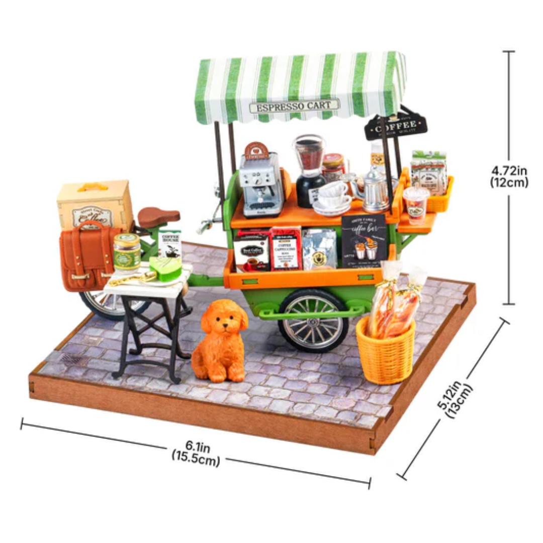 Mini Domek 3D - Aromatic Coffee Cart I Rolife – wymiary modelu
