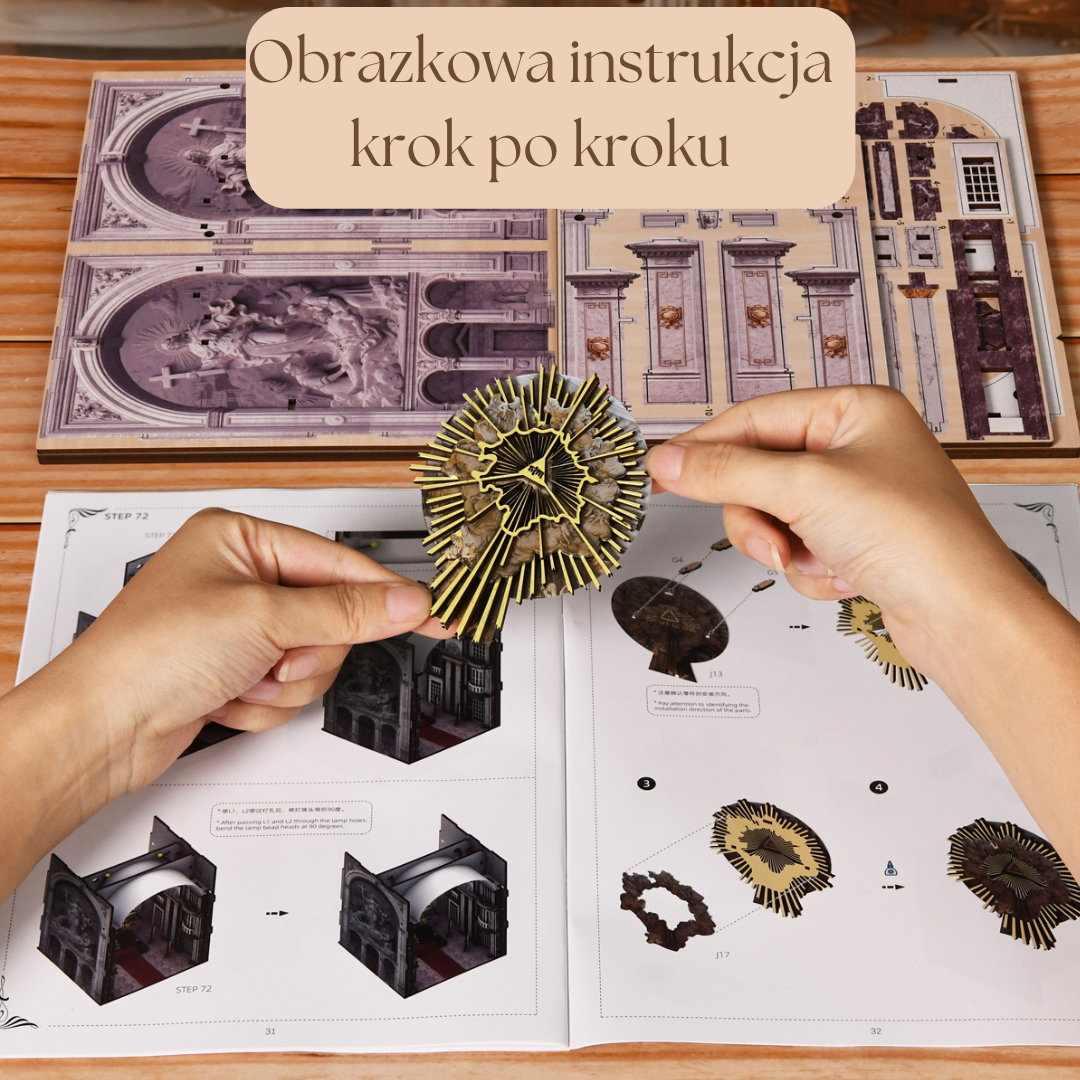 St. Charles Church – DIY Book Nook Minicity | Puzzle 3D Prezent – instrukcja krok po kroku
