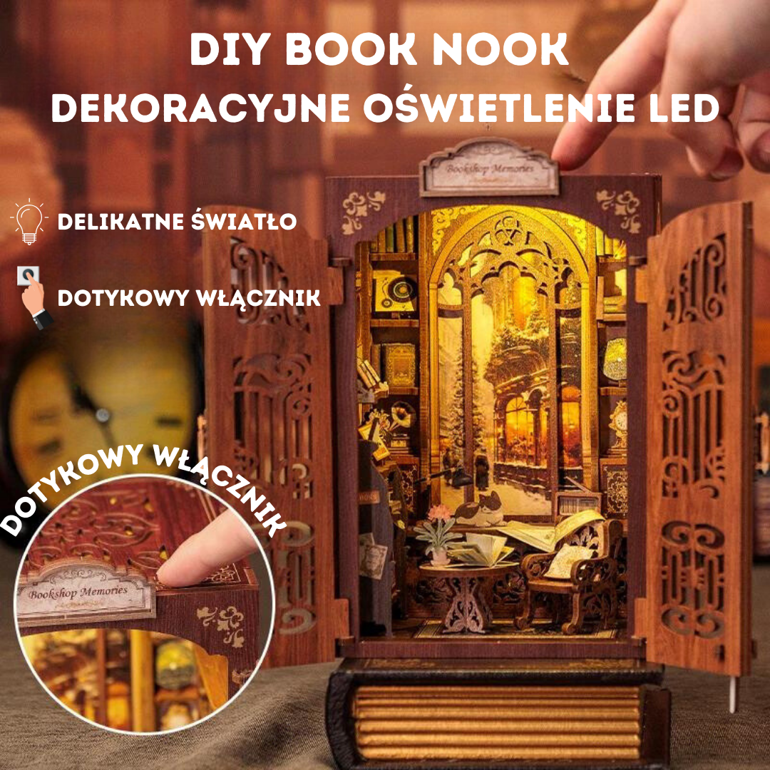 DIY Book Nook Zestaw Świąteczny – Wspomnienia z Retro Księgarni | Cutebee – pomysł na prezent