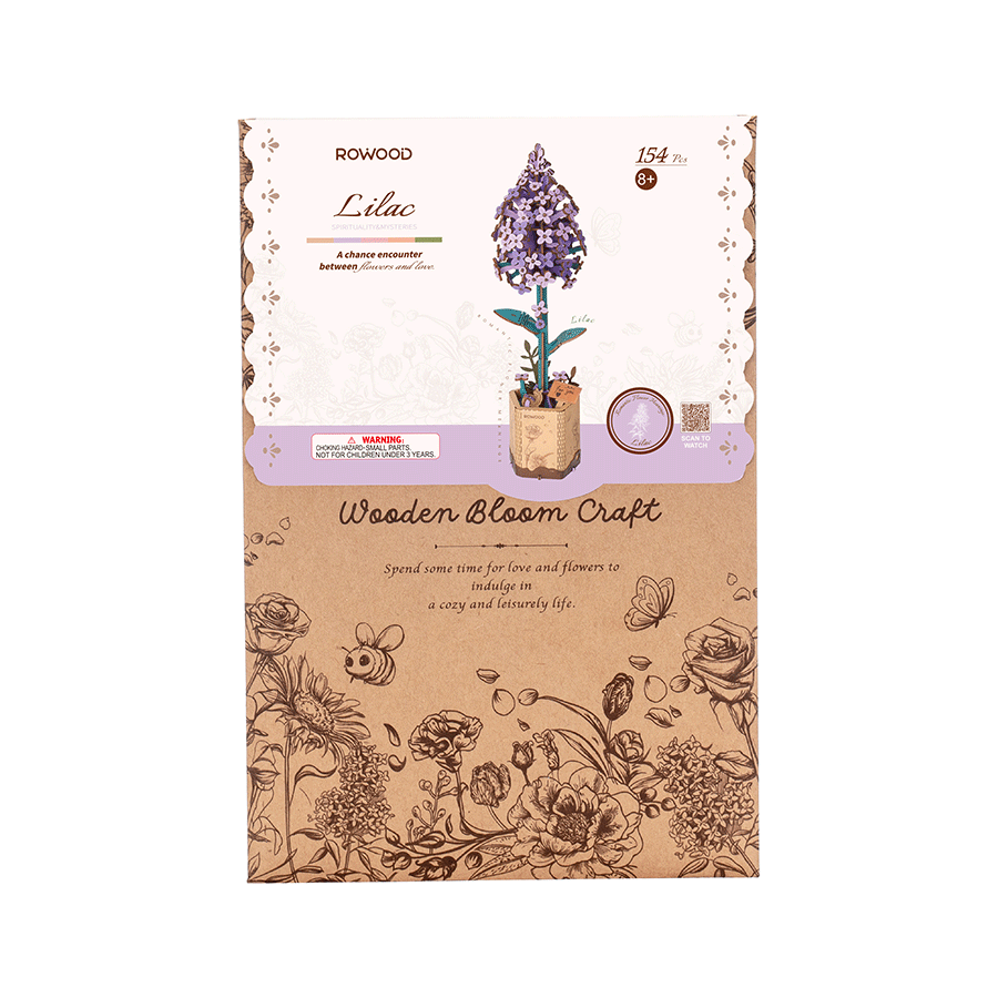 Drewniany Zestaw Puzzle 3D - Lilac | Robotime – pomysł na prezent