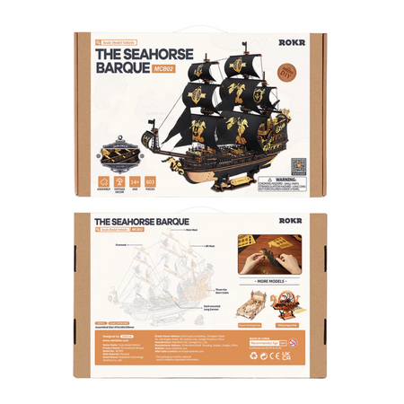 Statek Piracki Żaglowiec – Puzzle 3D ROKR, model DIY
