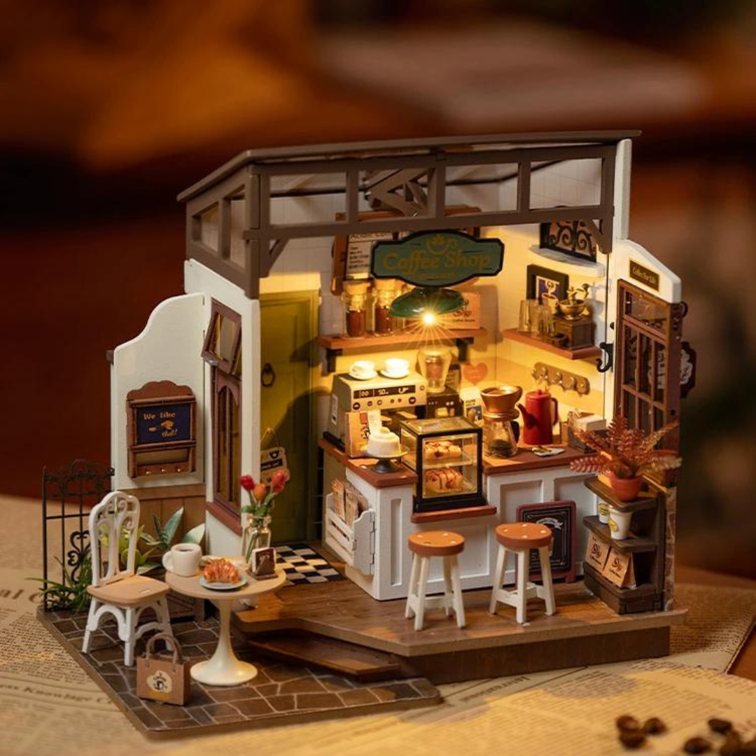Mini Domek 3d - Kawiarnia | Rolife – oświetlenie LED po zmroku