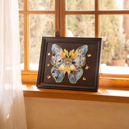 Motyl Morpho – Drewniane Puzzle Rowood 200 el., obraz DIY