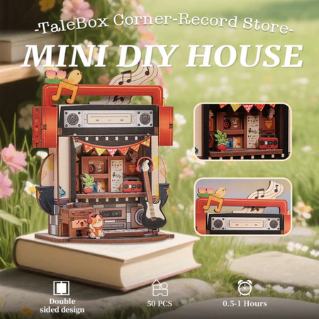 Record Store TaleBox – Puzzle 3D Cutebee, sklep muzyczny DIY