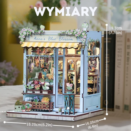 DIY Book Nook - Błękitna Kwiaciarnia Anny | Cutebee