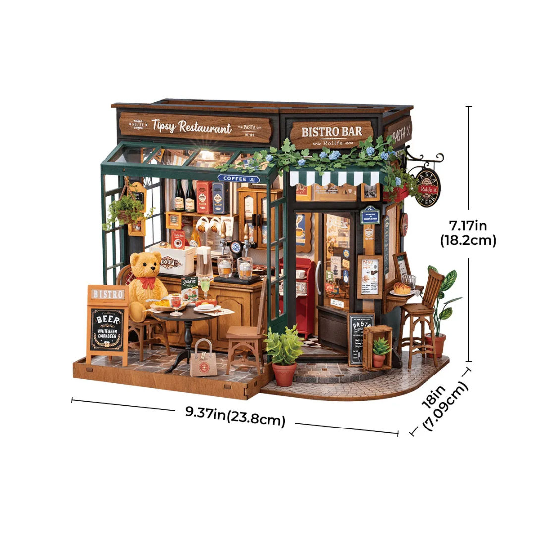 DIY Mini Domek 3d - Restauracja Tipsy | Rolife – wymiary modelu