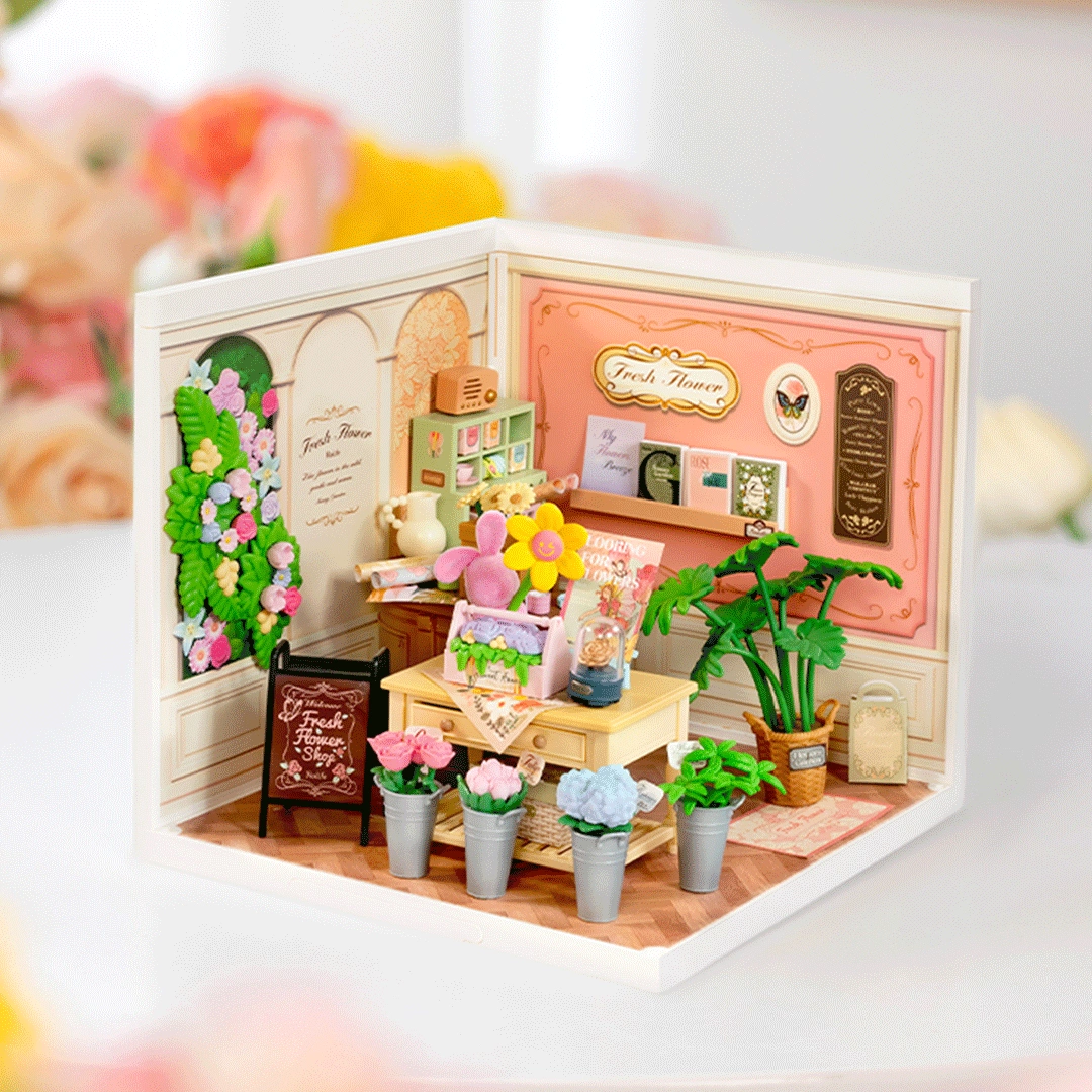Rolife DW017B Fresh Flower Shop – miniaturowa kwiaciarnia DIY (Super Creator)