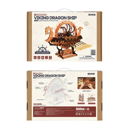 Statek Wikingów Dragon Ship – Puzzle 3D ROKR, mechanika (229 el.)