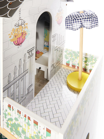 Domek dla lalek drewniany MDF mebelki 122cm XXL LED