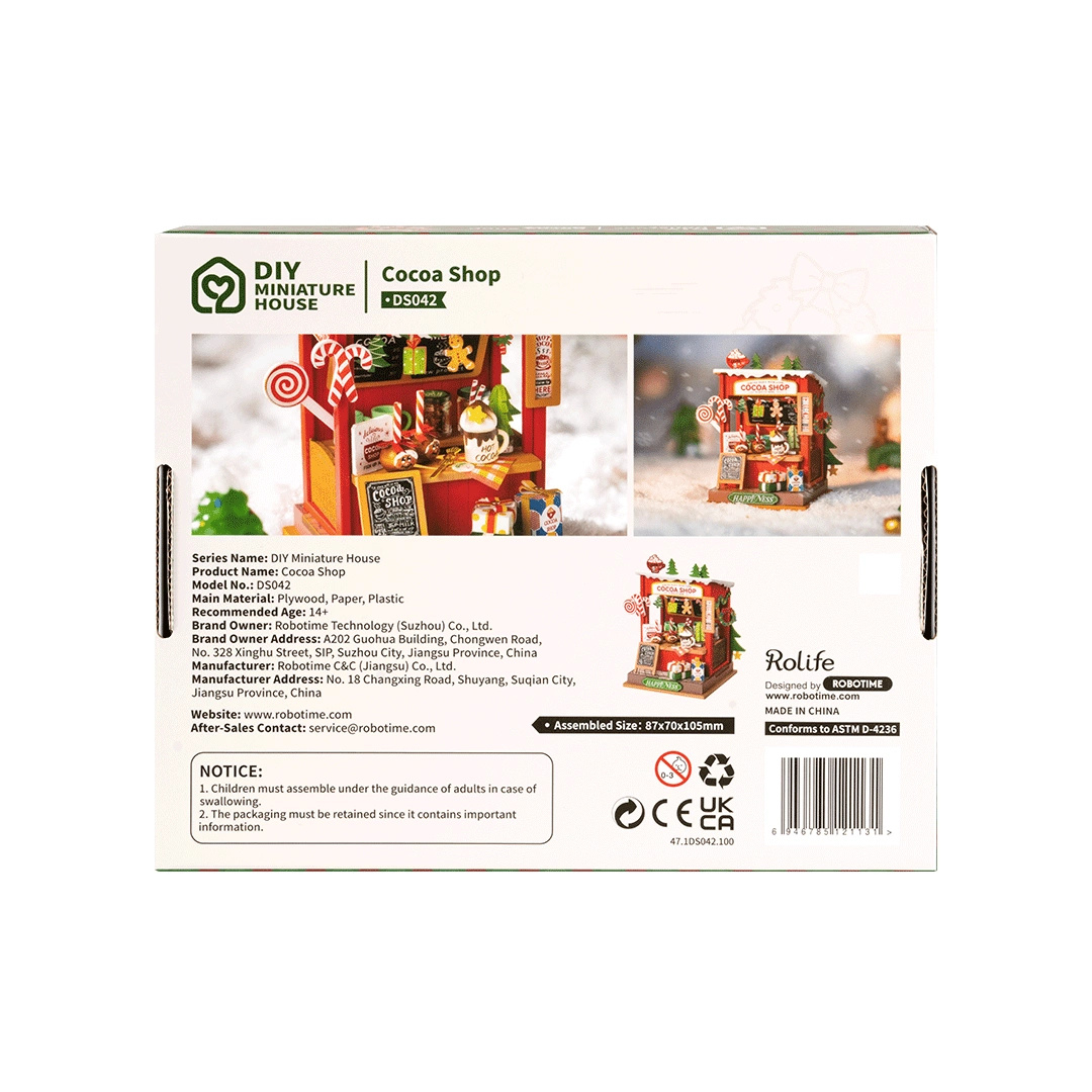 Mini Domek 3D - Cocoa Shop | Rolife – wymiary modelu