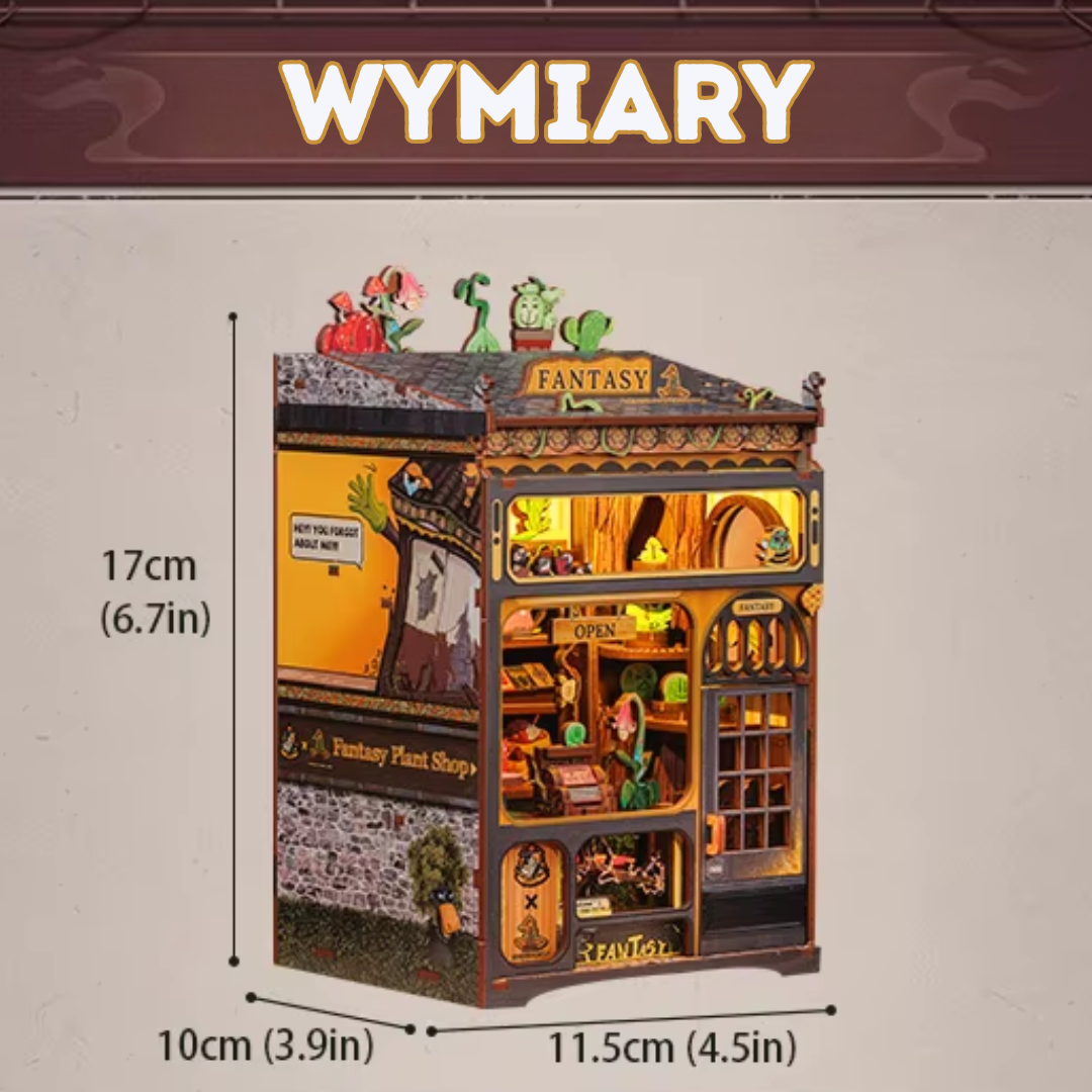 DIY Book Nook - Fantastyczny Sklep Ogrodniczy Nowa Wersja | Cutebee Miniaturowy Domek – wymiary modelu