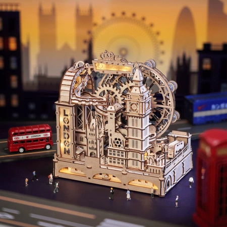 Tor Kulkowy Londyn Marble Travel – Puzzle 3D ROKR z LED (431 el.)