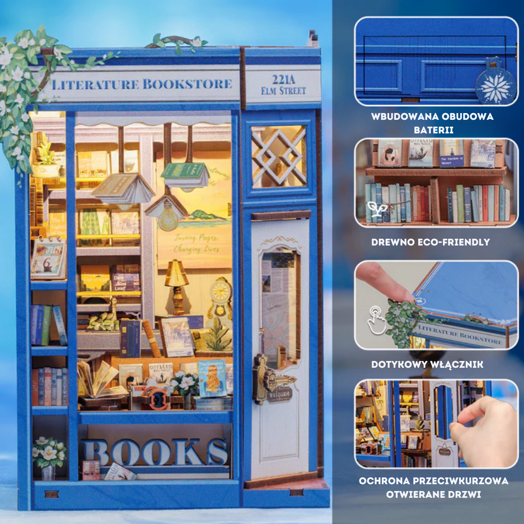 DIY Book Nook - Literature Bookstore | Cutebee – wymiary modelu
