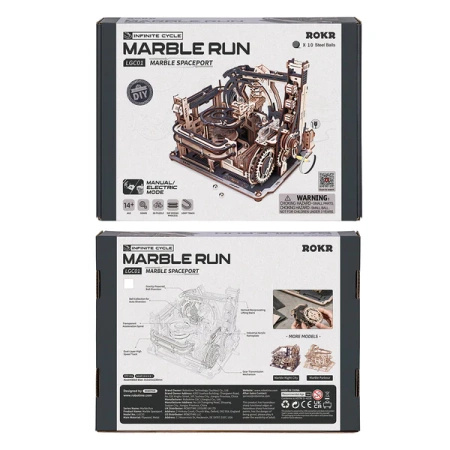 Tor Kulkowy Marble Spaceport – Puzzle 3D ROKR, 2 tryby (472 el.)