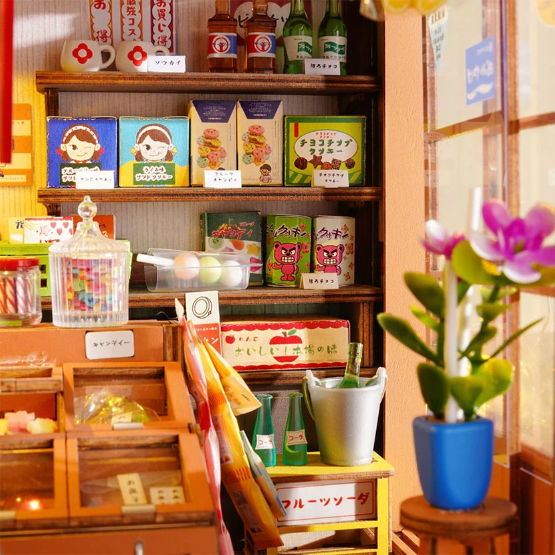 Domek, który żyje po zmroku – Nostalgic Corner Shop – DIY Miniaturowy Domek | Robotime