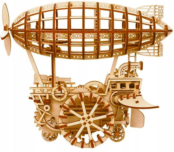 Drewniane elementy cięte laserowo – Drewniany Zestaw Puzzle 3d - Sterowiec | Robotime