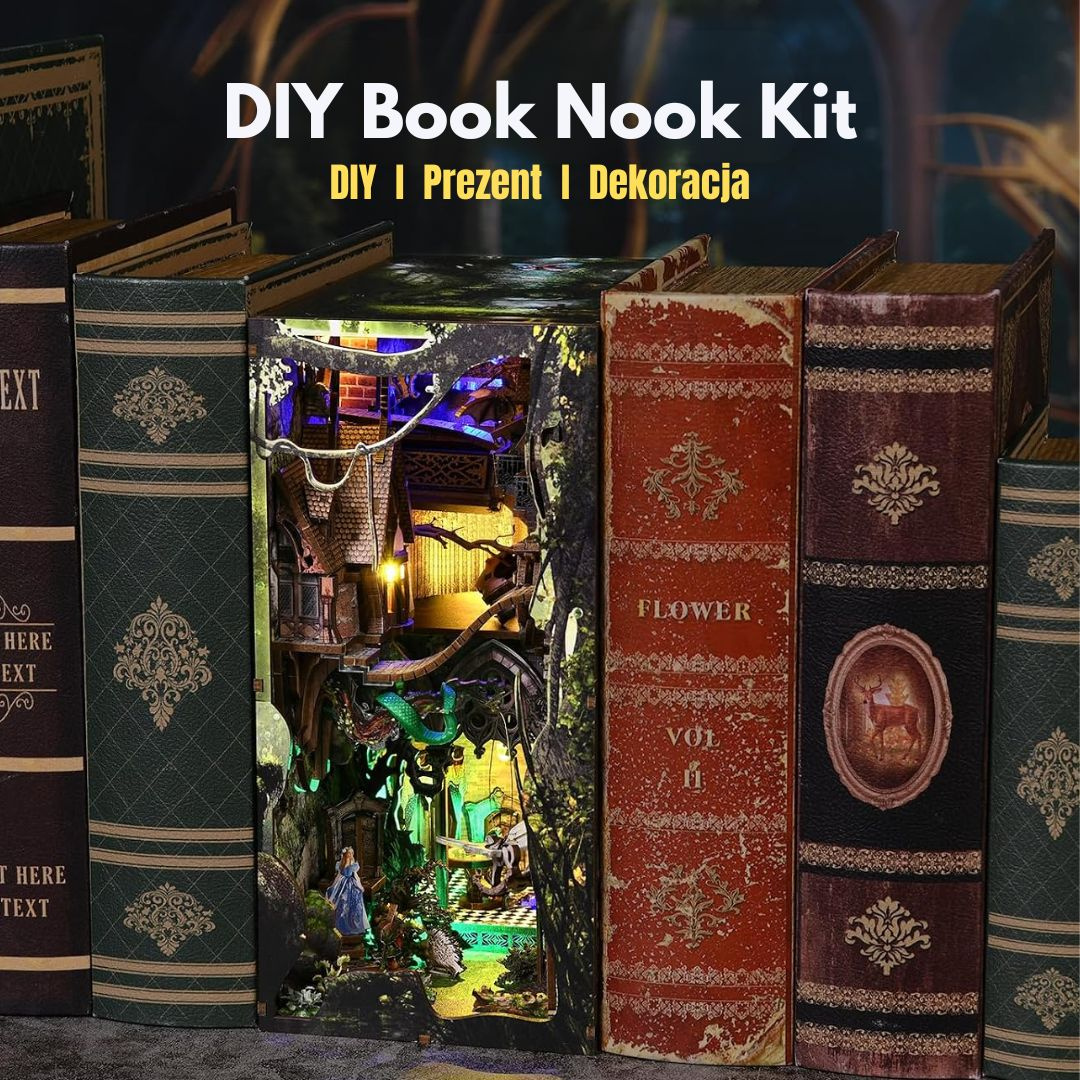 Alice Down the Rabbit-Hole – DIY Book Nook Minicity | Puzzle 3D Prezent – pomysł na prezent