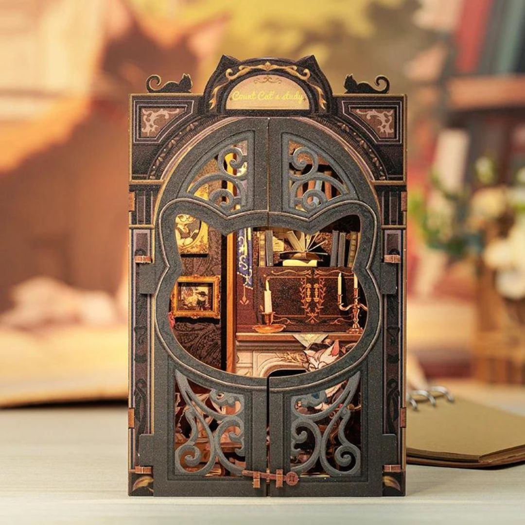 Rezydencja Hrabiego Kota – DIY Book Nook Puzzle 3D | CuteBee – pomysł na prezent
