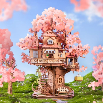 Puzzle 3D Domek na Drzewie – Sakura Tree House | Model DIY Rolife Robotime