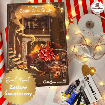 DIY Book Nook Zestaw Świąteczny – Rezydencja Hrabiego Kota | Cutebee Miniaturowy Domek