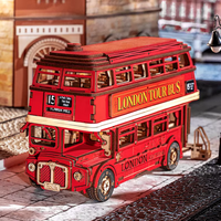 Drewniany Zestaw Puzzle 3D - London Tour Bus | Robotime