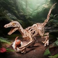 Drewniany Zestaw Puzzle 3D - Welociraptor | Rokr prezent drewniana układanka