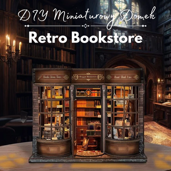 Retro Bookstore DIY Book Nook – Miniaturowy Domek 3D